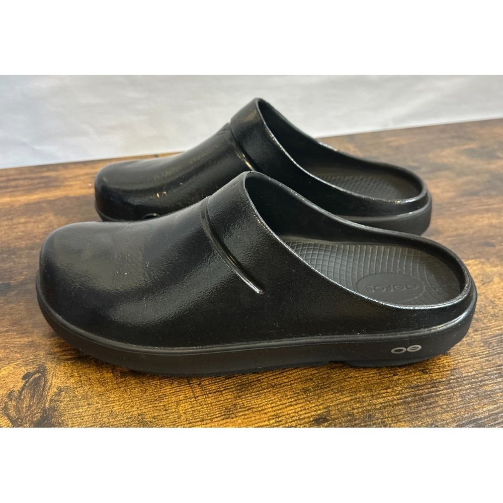 Oofos OOcloog Luxe Clog Womens Size 11 Mens 9 EU 42 Black Walking Recovery Shoes - Picture 13 of 13